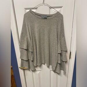 Pink Paparatzi Ruffle Sleeves Pull Over Light Weight Scoop Neck Modest Sweater L